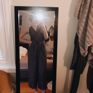 Navy and Red Striped Jumpsuit